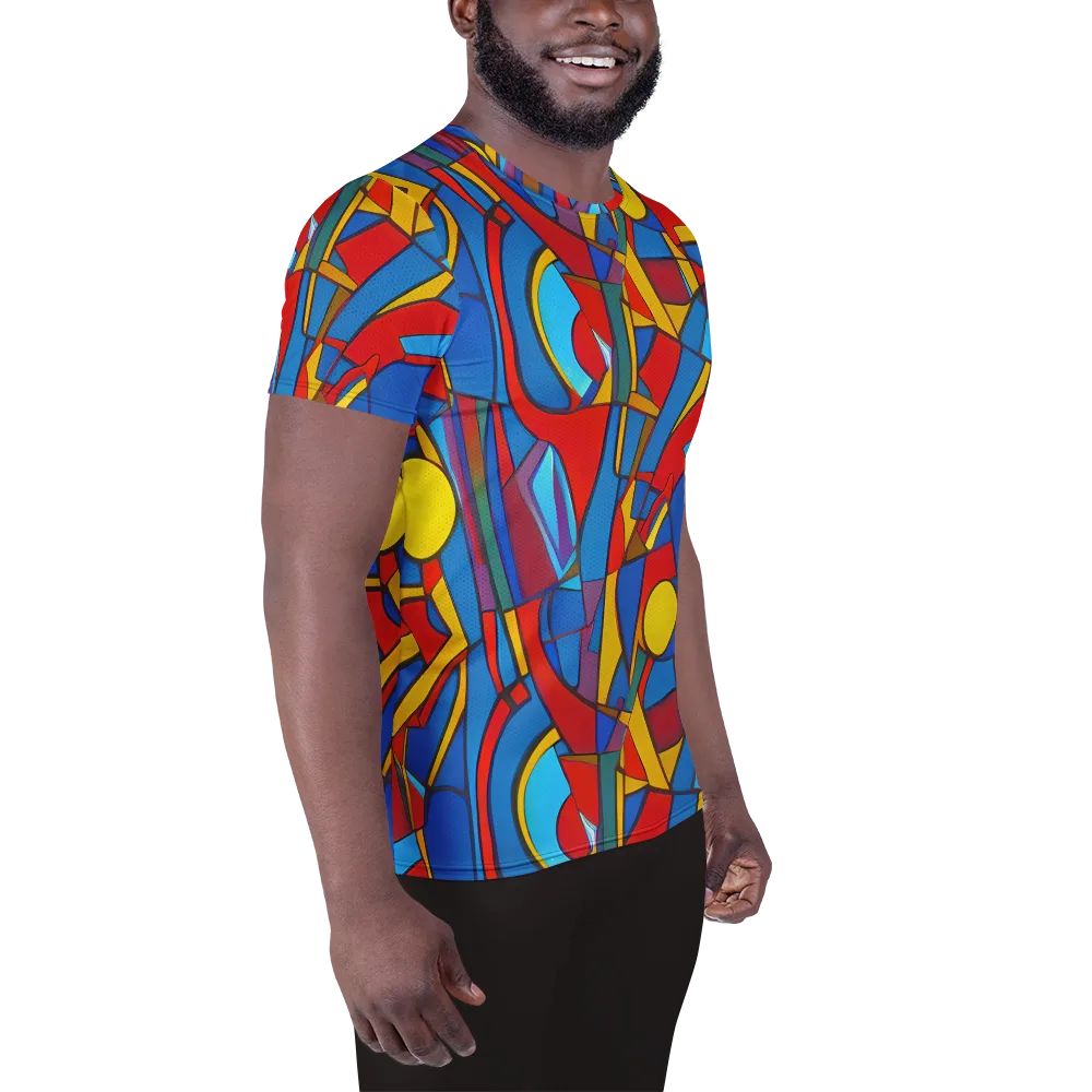 Mondrian Maze on Men's Athletic T-Shirt — Right