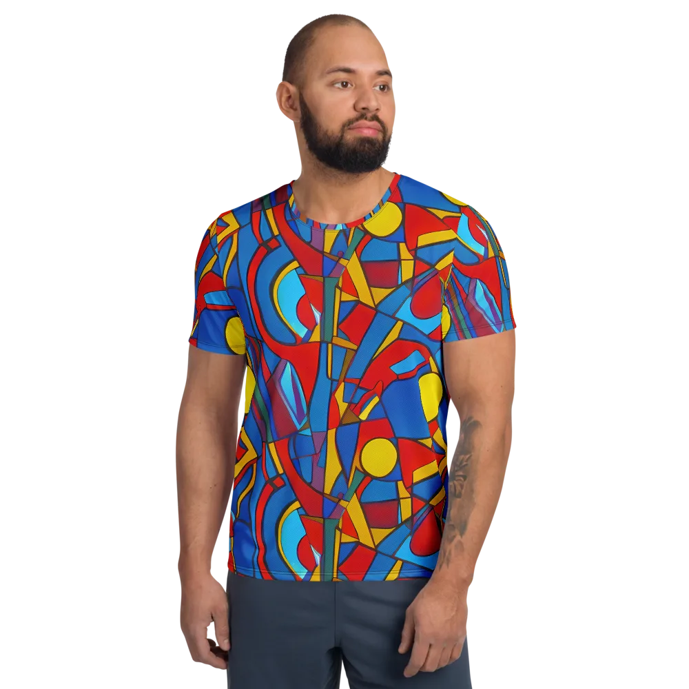Mondrian Maze on Men's Athletic T-Shirt — Front