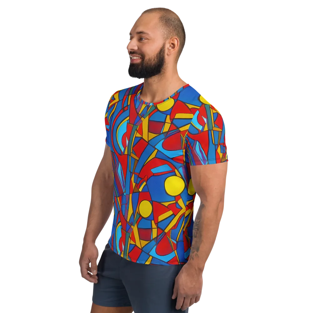 Mondrian Maze on Men's Athletic T-Shirt — Left