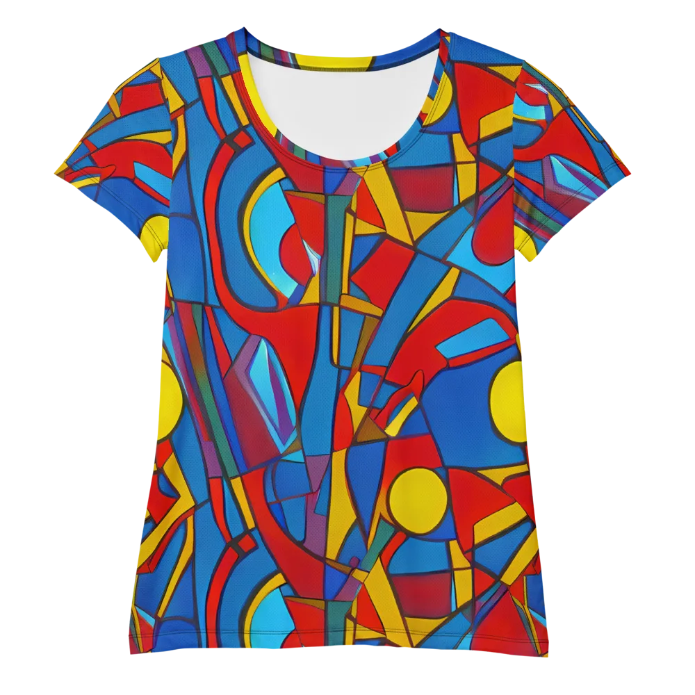 Mondrian Maze on Women's Athletic T-Shirt — Front