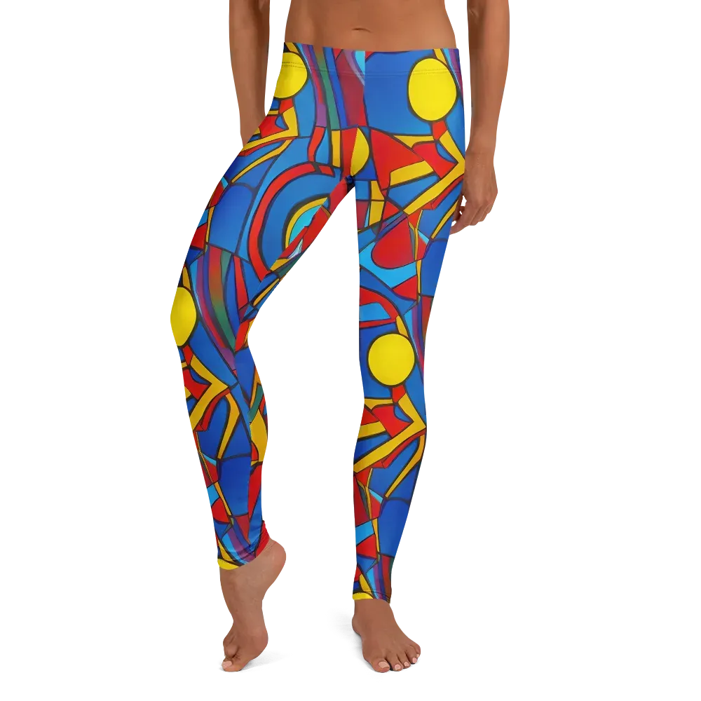 Mondrian Maze on Leggings — Front