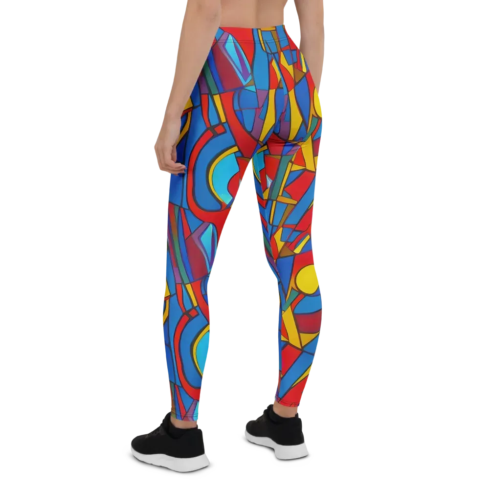 Mondrian Maze on Leggings — Back
