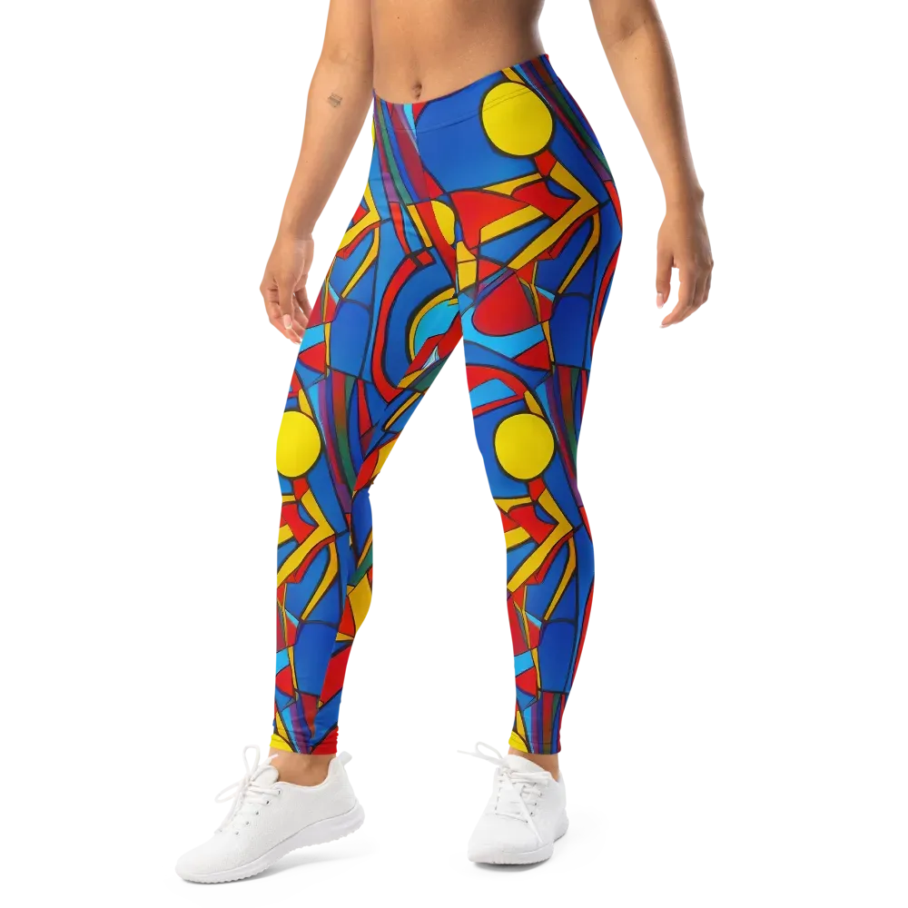 Mondrian Maze on Leggings — Left Front