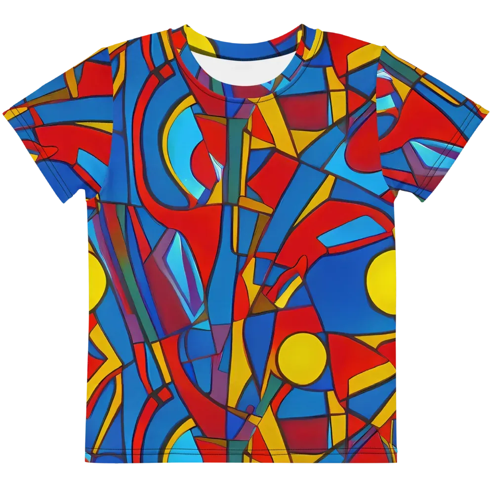 Mondrian Maze on Kids Crew Neck T-Shirt — Front