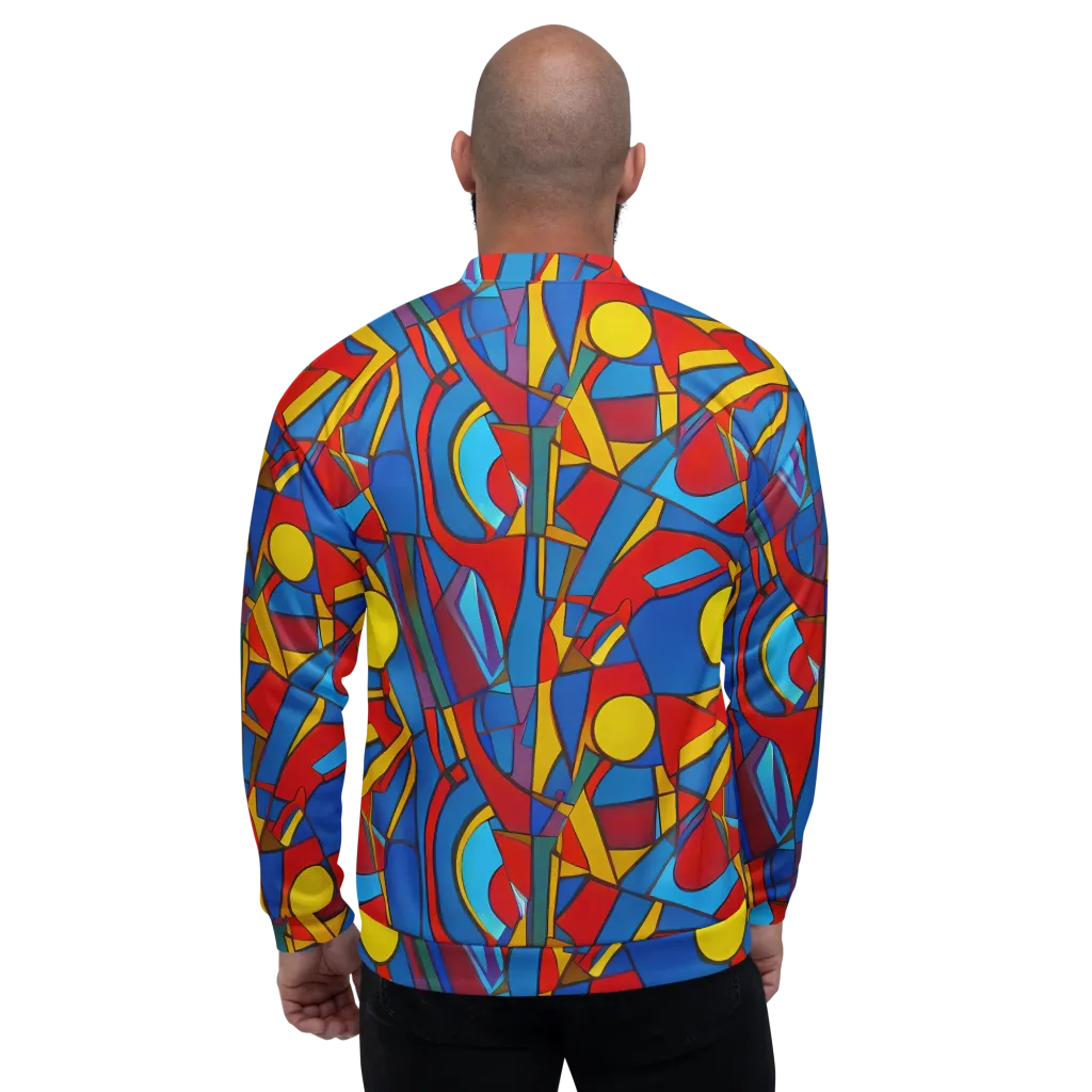 Mondrian Maze on Bomber Jacket — Back