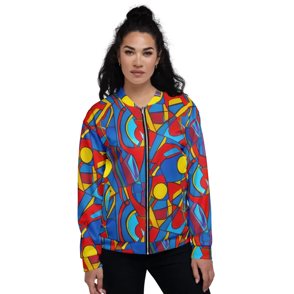 Mondrian Maze on Bomber Jacket — Front