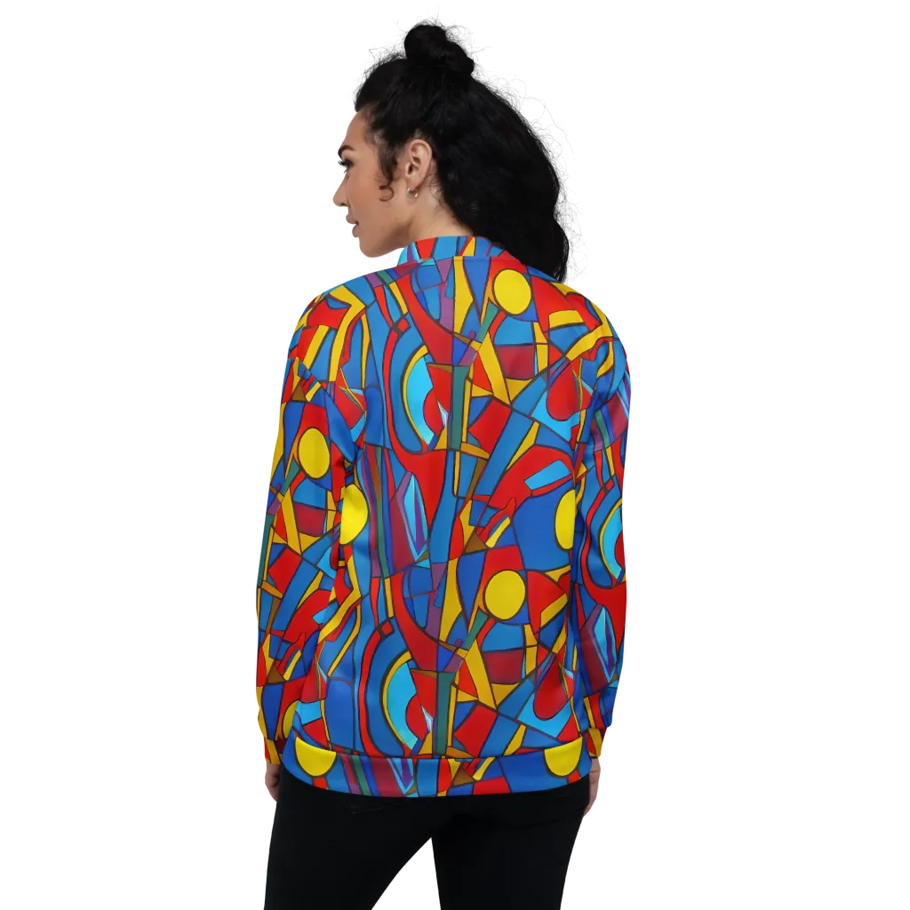 Mondrian Maze on Bomber Jacket — Back