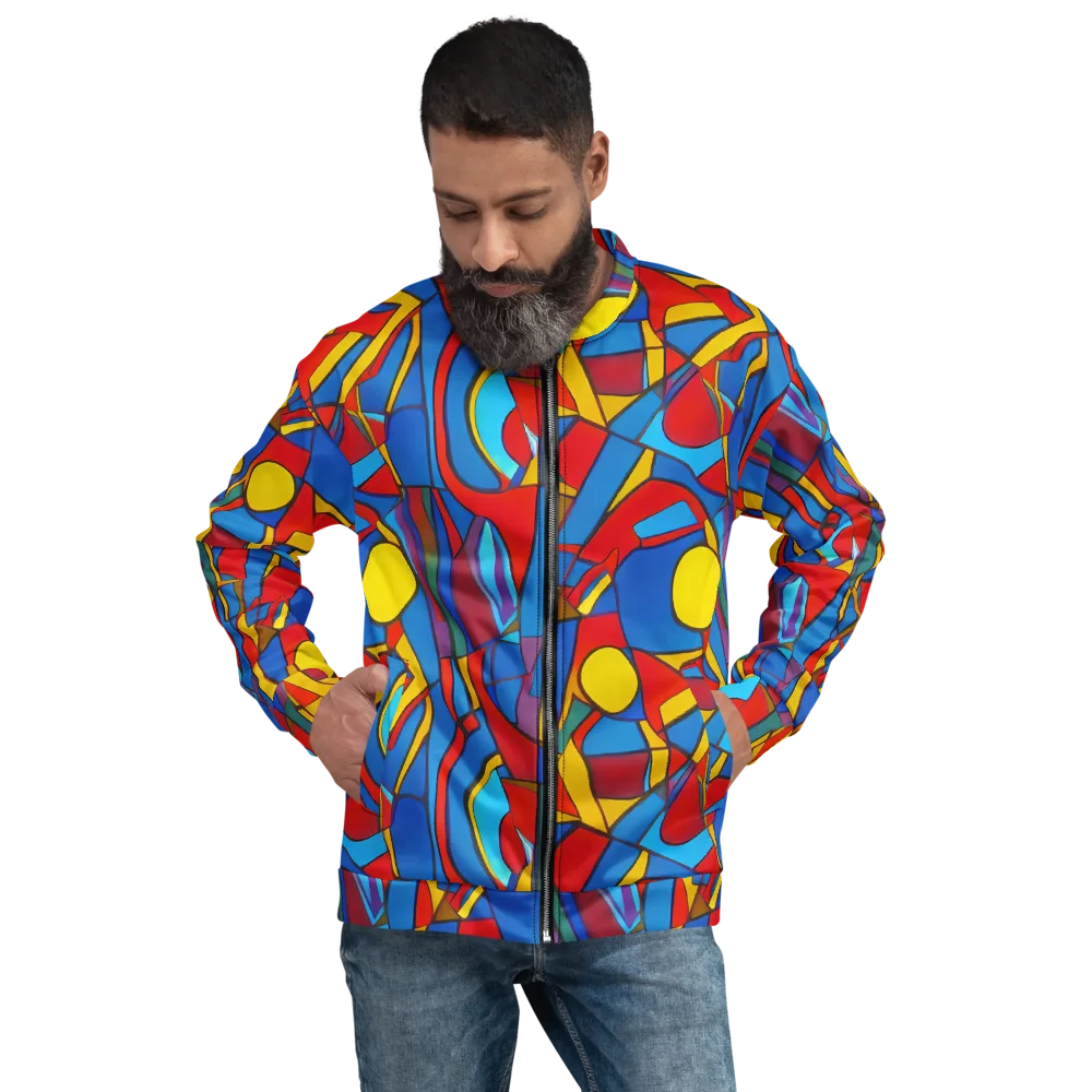 Mondrian Maze on Bomber Jacket — Front
