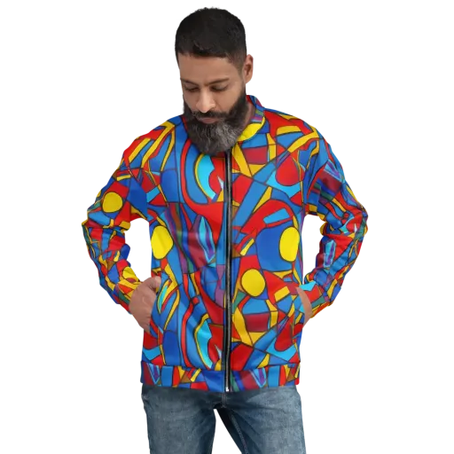 Mondrian Maze on a Bomber Jacket