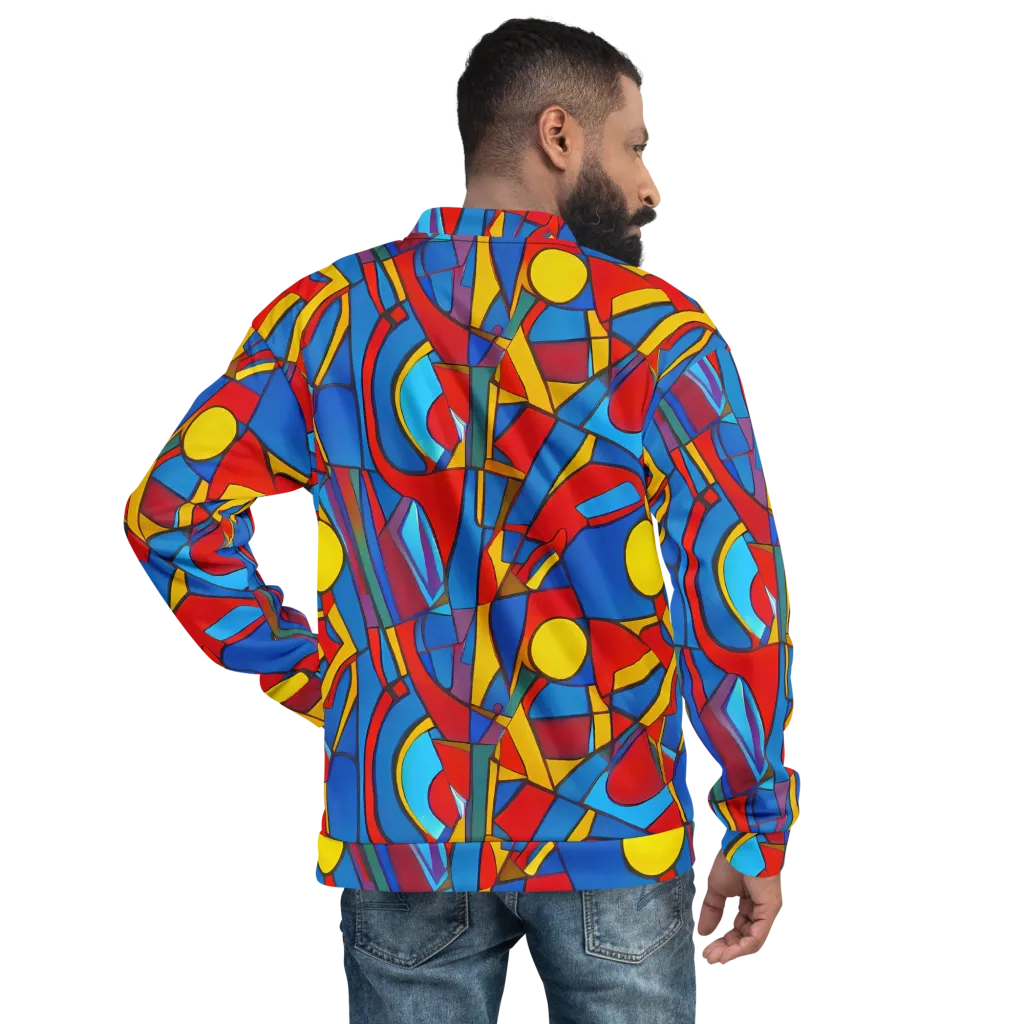 Mondrian Maze on Bomber Jacket — Back