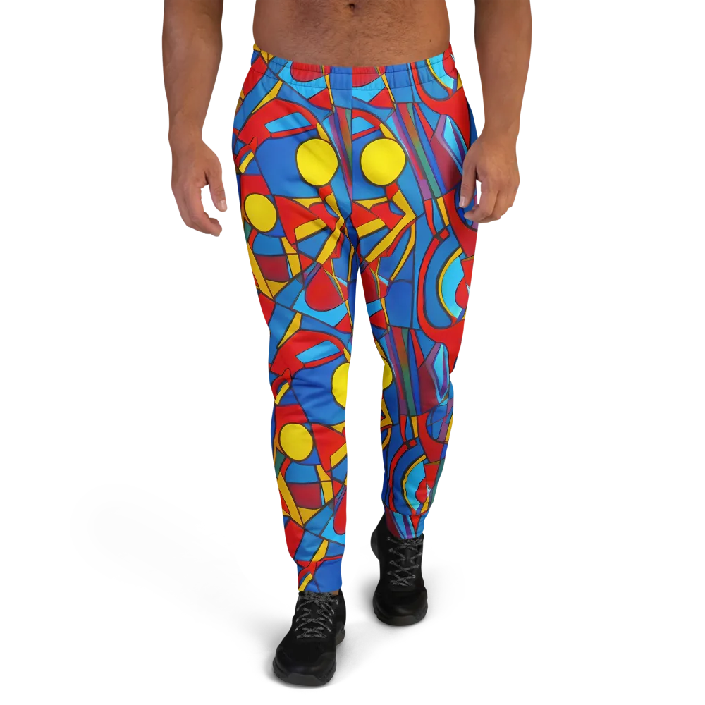 Mondrian Maze on Men's Joggers — Front