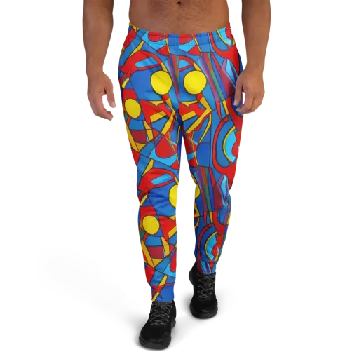 Mondrian Maze on a Men's Joggers