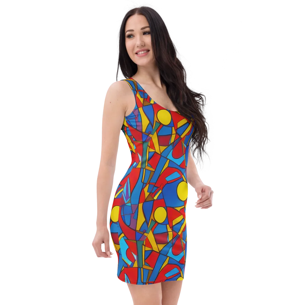 Mondrian Maze on Bodycon Dress — Right Front