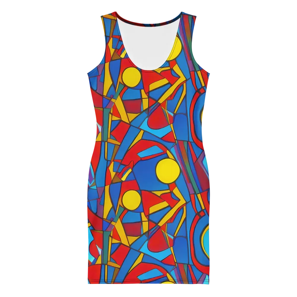 Mondrian Maze on Bodycon Dress — Front