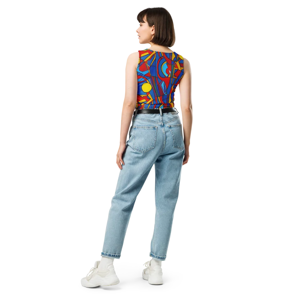 Mondrian Maze on Crop Top — Back