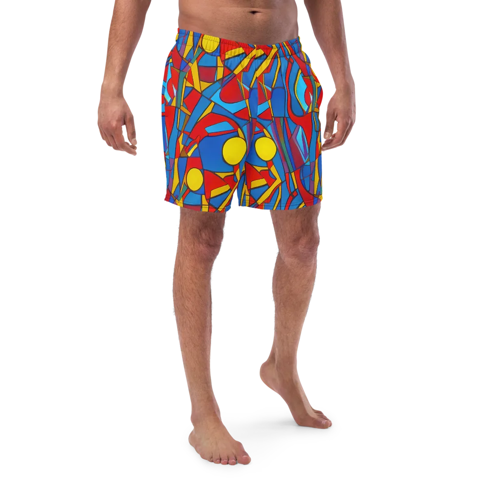 Mondrian Maze on Swim Trunks — Front