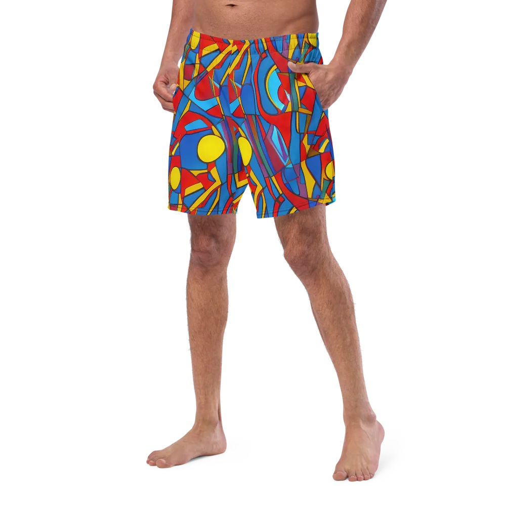 Mondrian Maze on Swim Trunks — Left Front