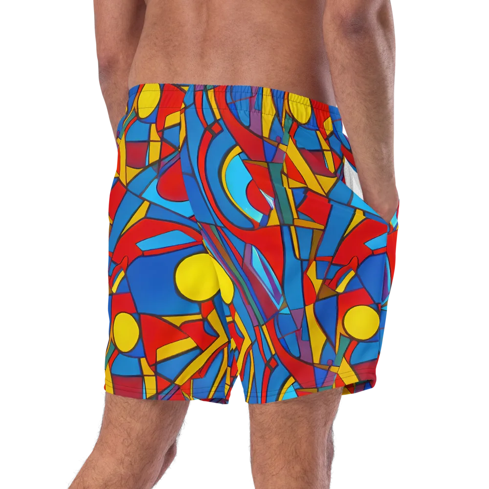 Mondrian Maze on Swim Trunks — Right Back