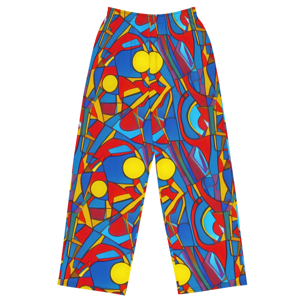 Mondrian Maze on Wide-Leg Pants — Front
