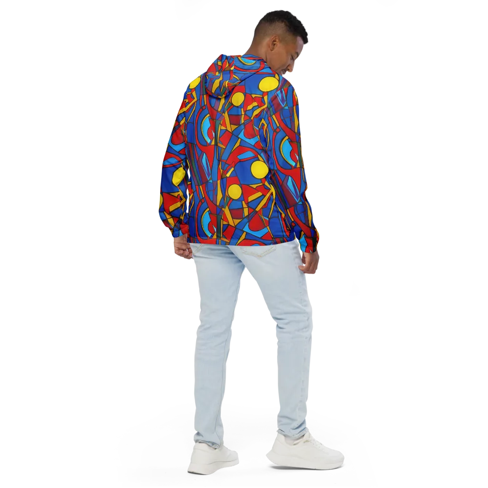 Mondrian Maze on Men's Windbreaker — Back