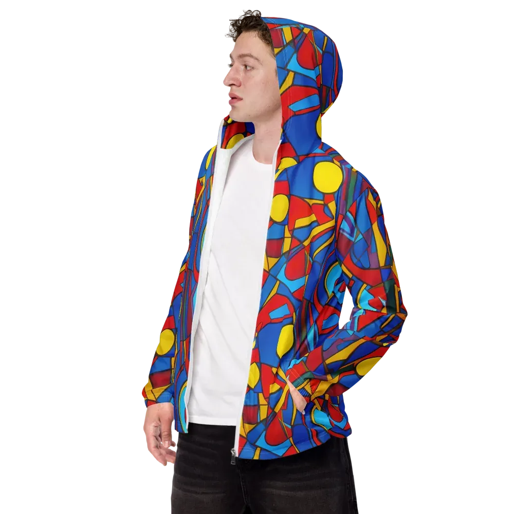 Mondrian Maze on Men's Windbreaker — Left Front