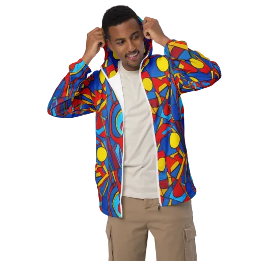 Mondrian Maze on a Men's Windbreaker