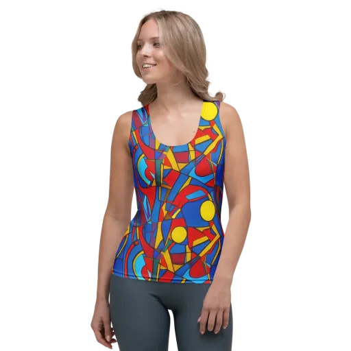 Mondrian Maze on a Women's Tank Top