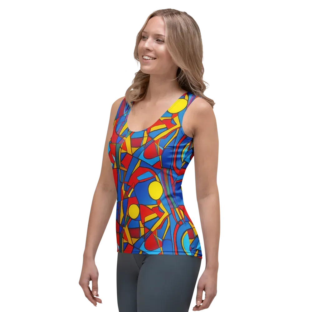 Mondrian Maze on Women's Tank Top — Left Front
