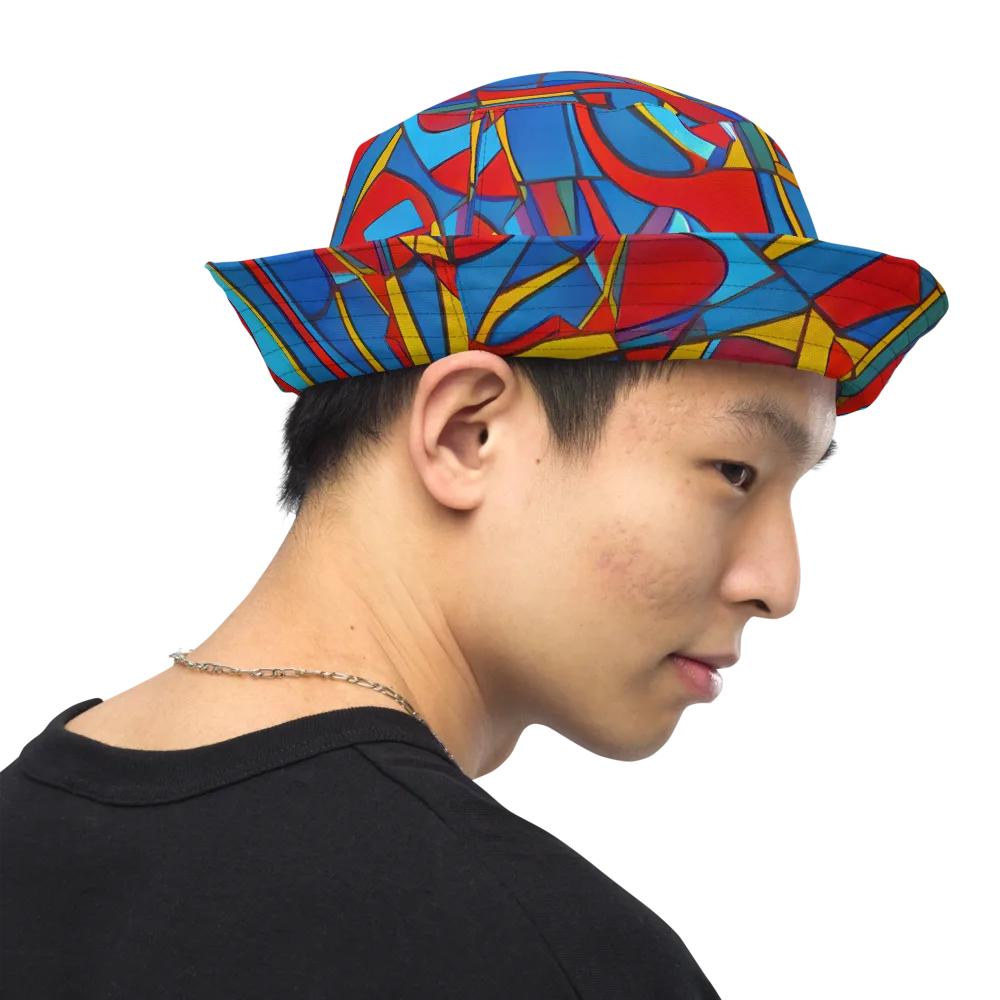 Mondrian Maze on Reversible Bucket Hat — Right Outside