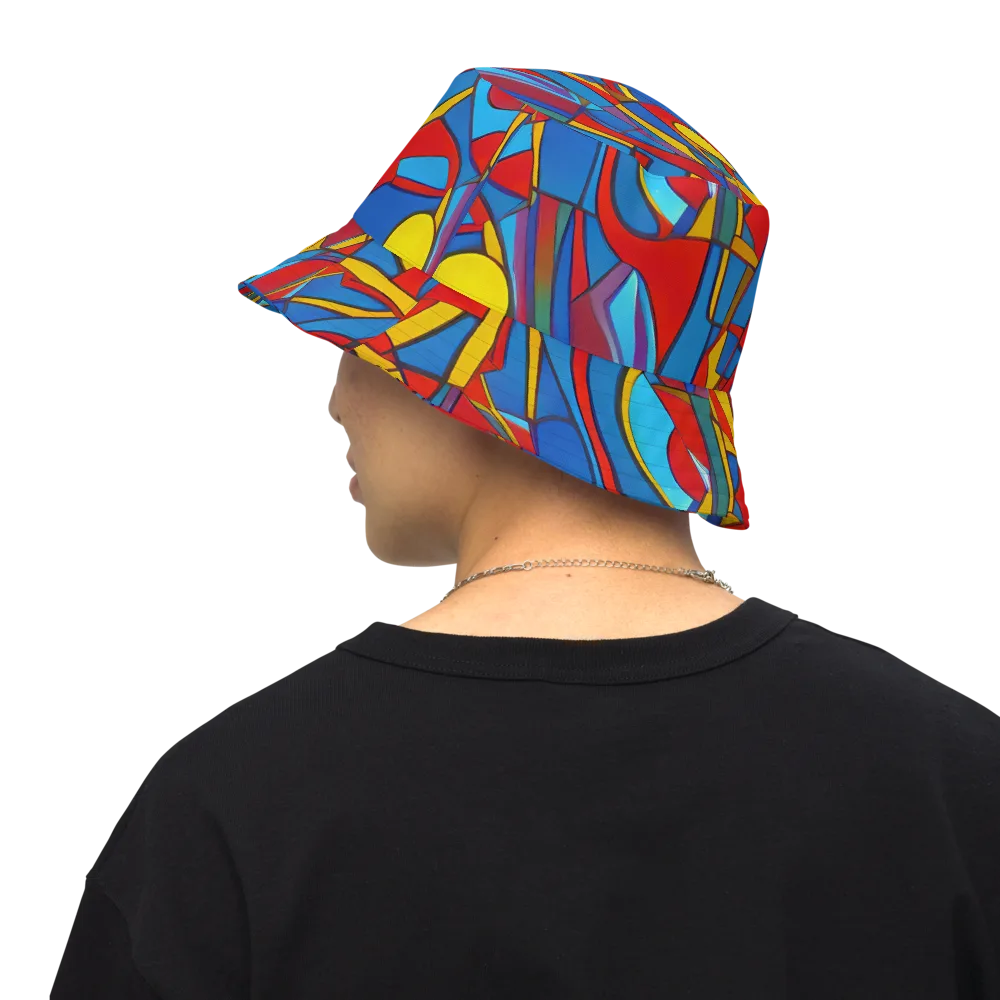 Mondrian Maze on Reversible Bucket Hat — Back Inside