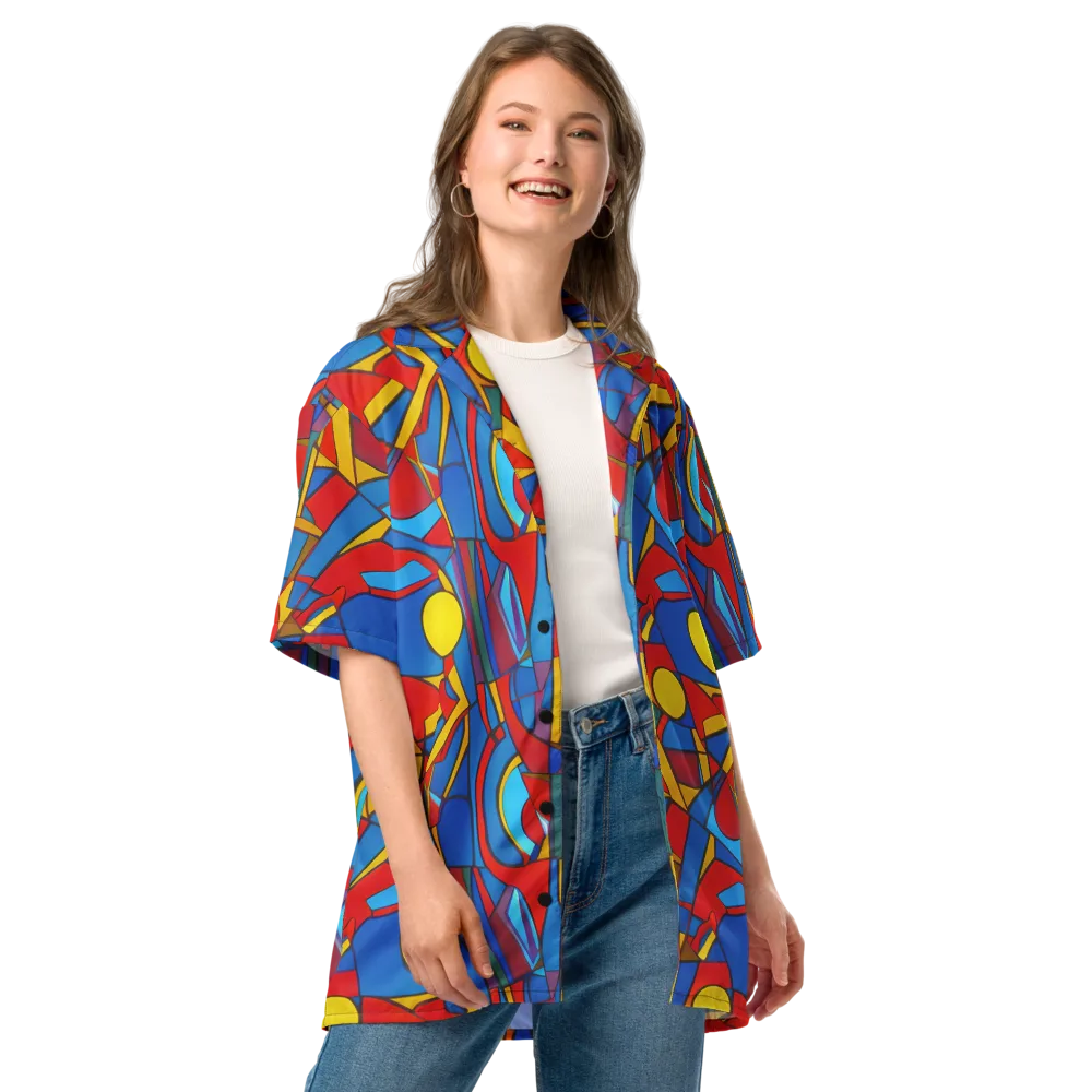 Mondrian Maze on Button Shirt — Front