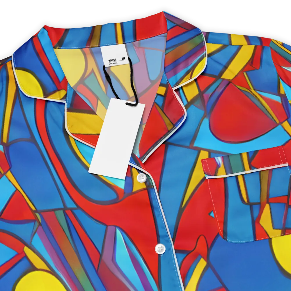 Mondrian Maze on Women's Short Sleeve Pajama Top — Product details