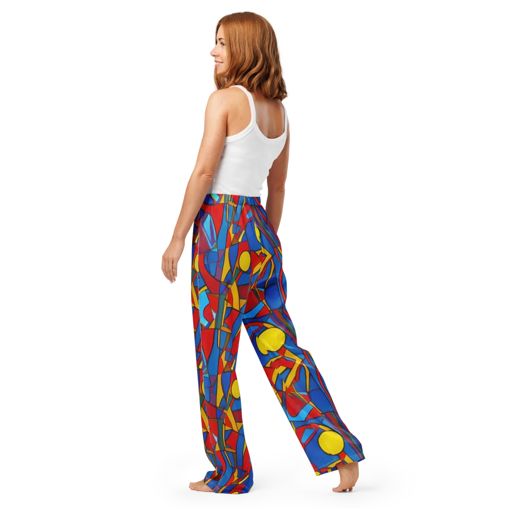 Mondrian Maze on Women's Pajama Pants — Back