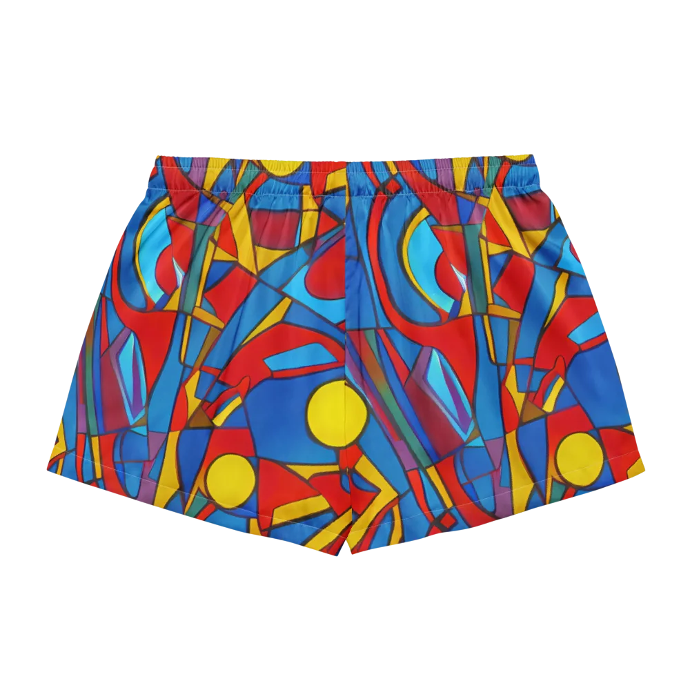 Mondrian Maze on Women's Pajama Shorts — Back