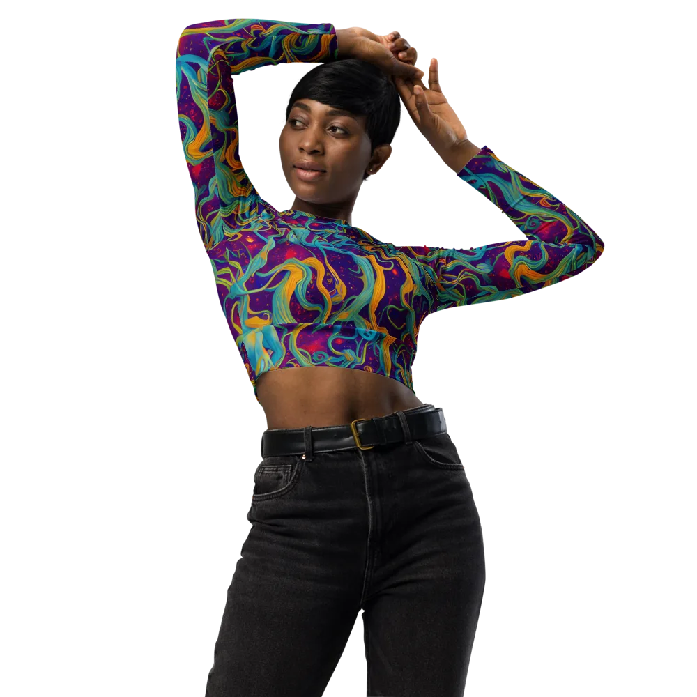 Meryl Mcmaster Evelyn De Morgan on Long Sleeve Crop Top — Front