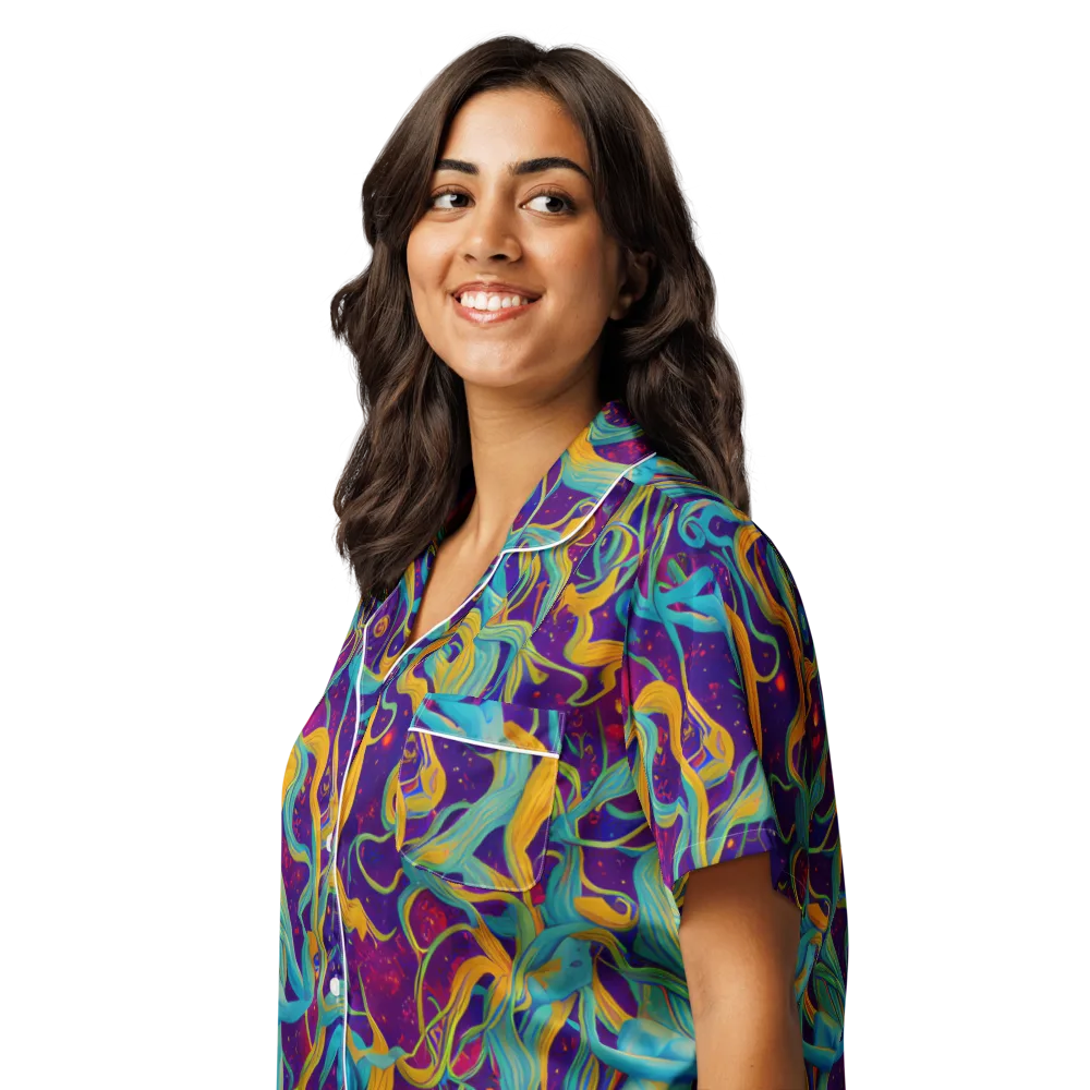 Meryl Mcmaster Evelyn De Morgan on Women's Short Sleeve Pajama Top — Left Front