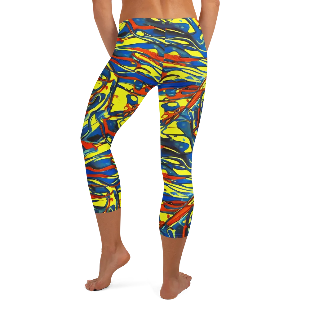 Cyberflow Circuit on Capri Leggings — Back