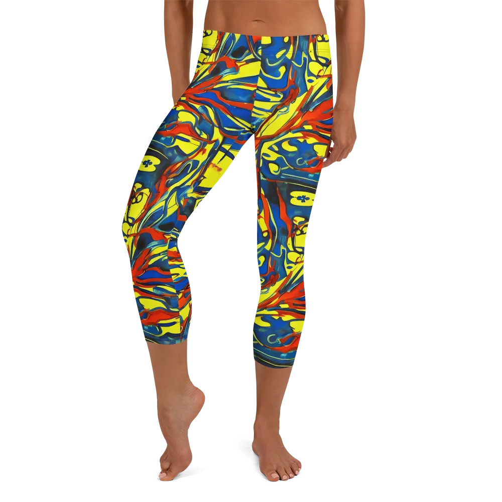 Cyberflow Circuit on Capri Leggings — Front