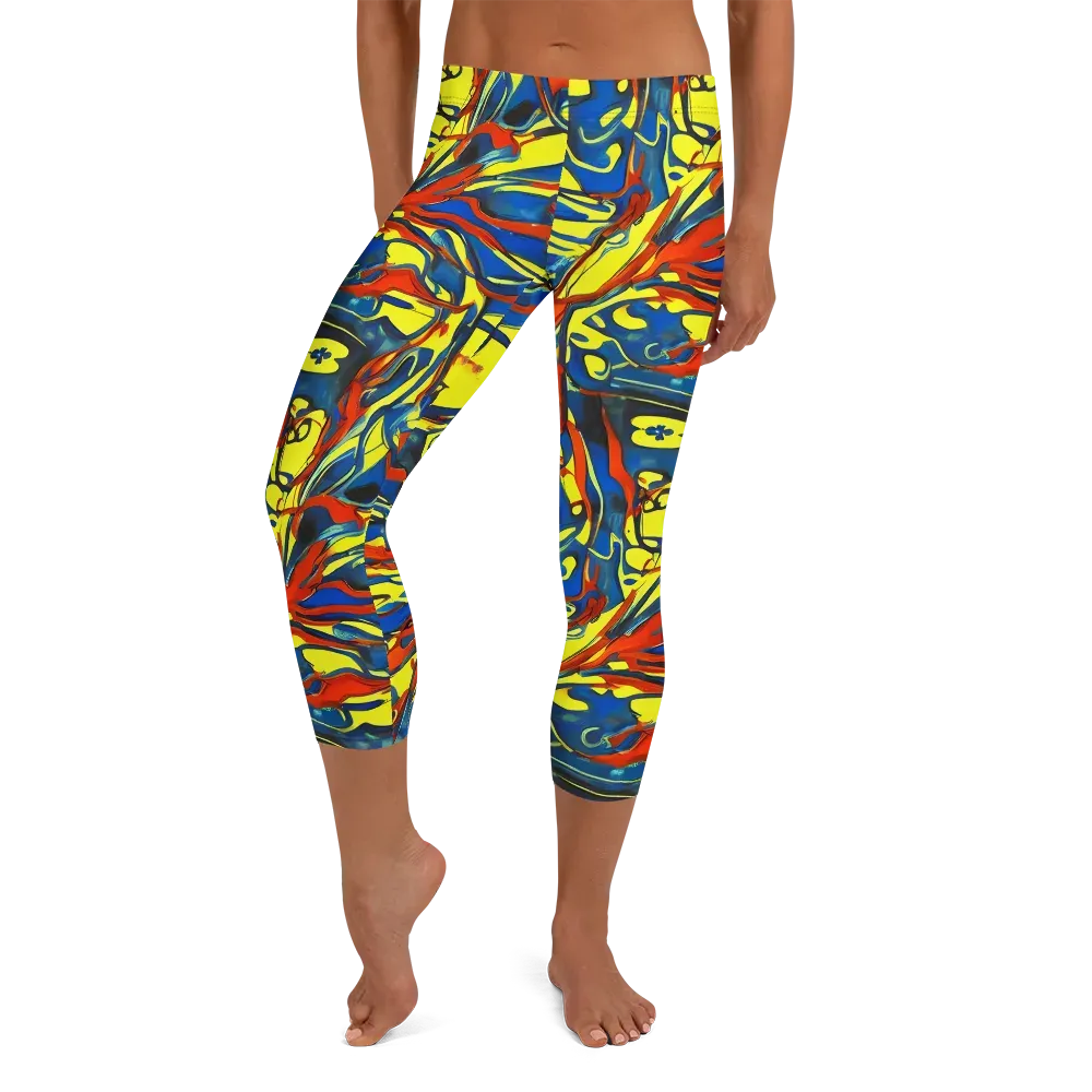 Cyberflow Circuit on Capri Leggings — Front