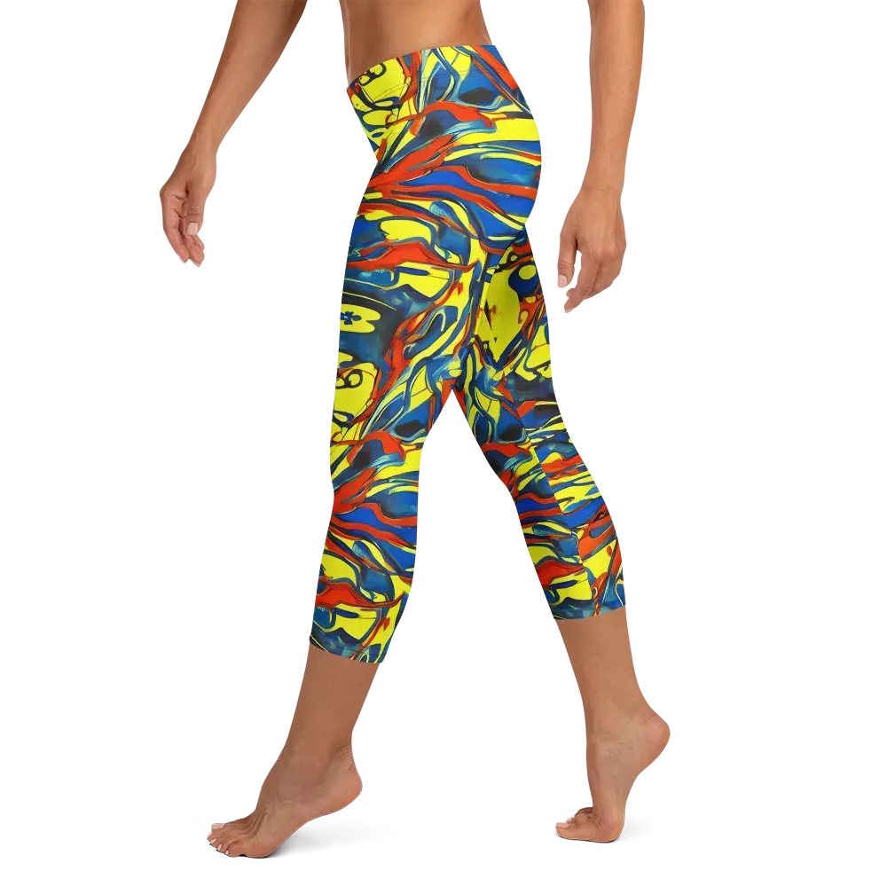 Cyberflow Circuit on Capri Leggings — Left
