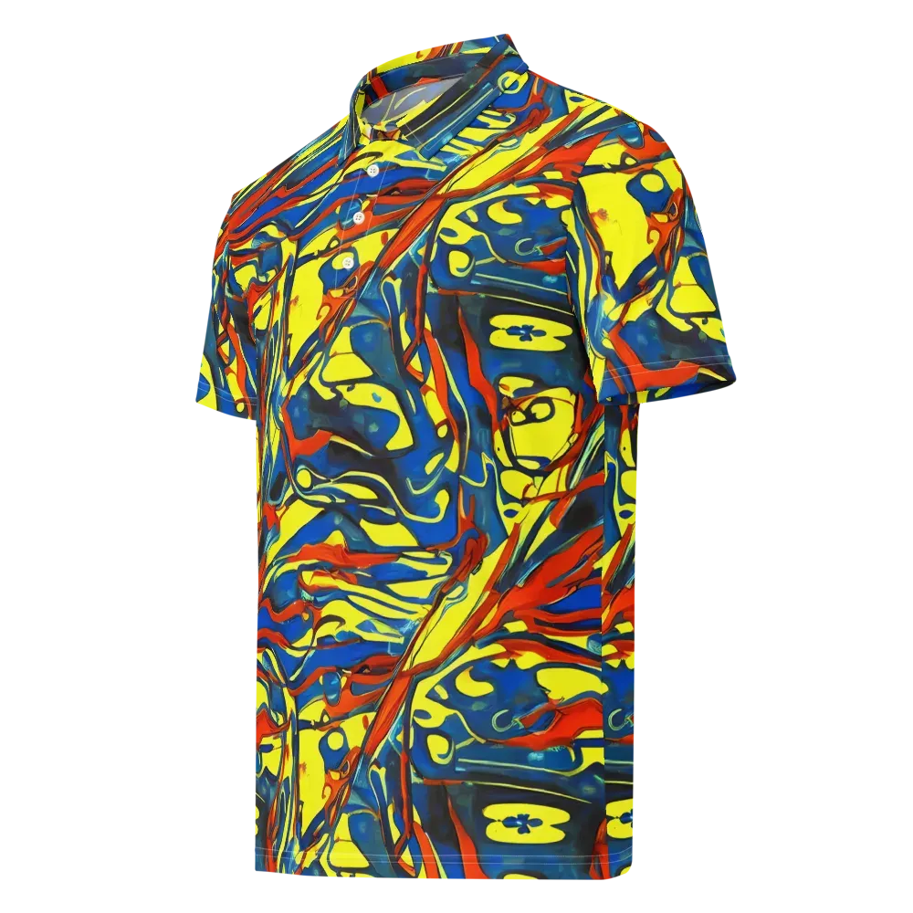 Cyberflow Circuit on Men's Slim Fit Polo Shirt — Left Front