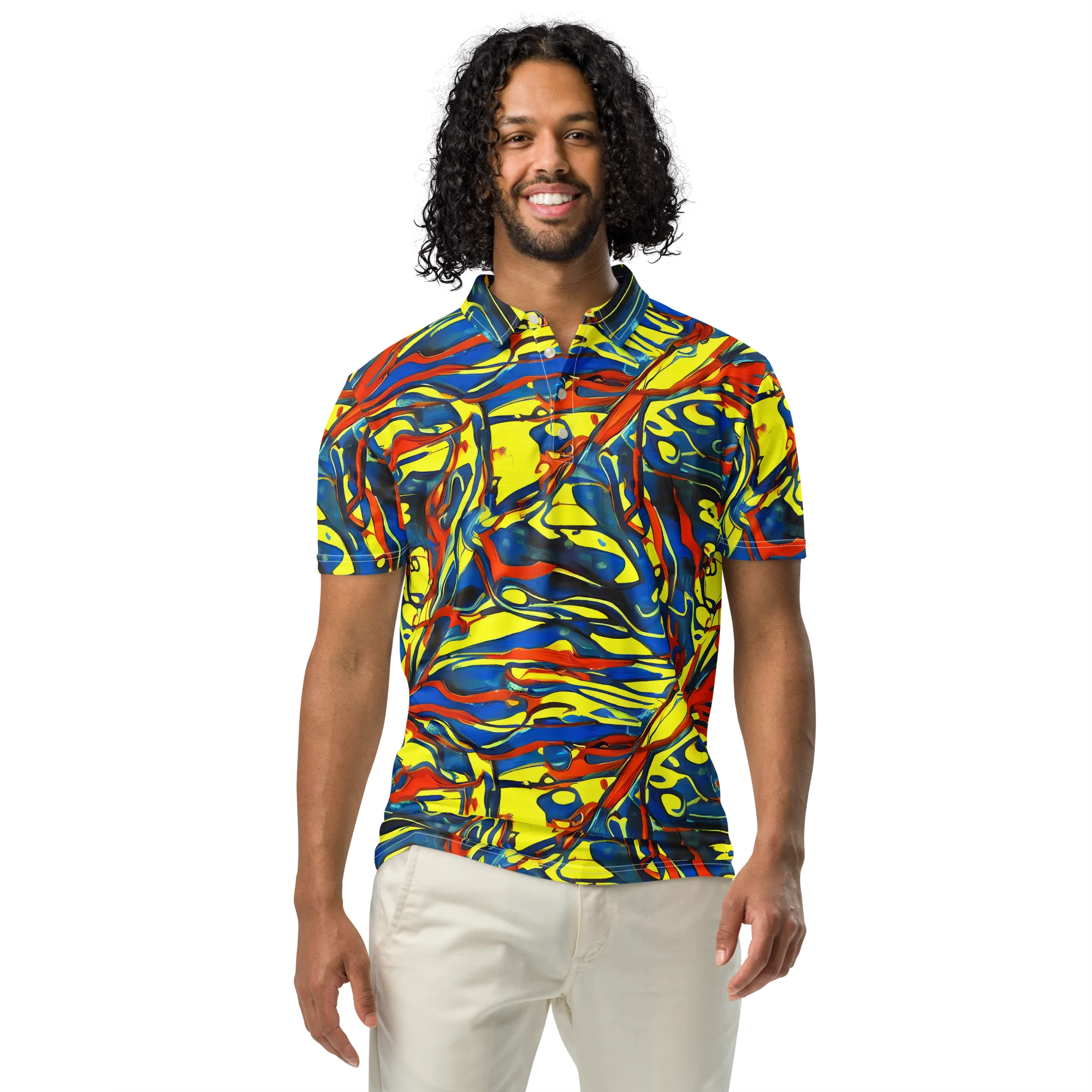 Cyberflow Circuit on Men's Slim Fit Polo Shirt — Front