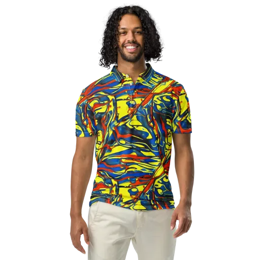 Cyberflow Circuit on a Men's Slim Fit Polo Shirt