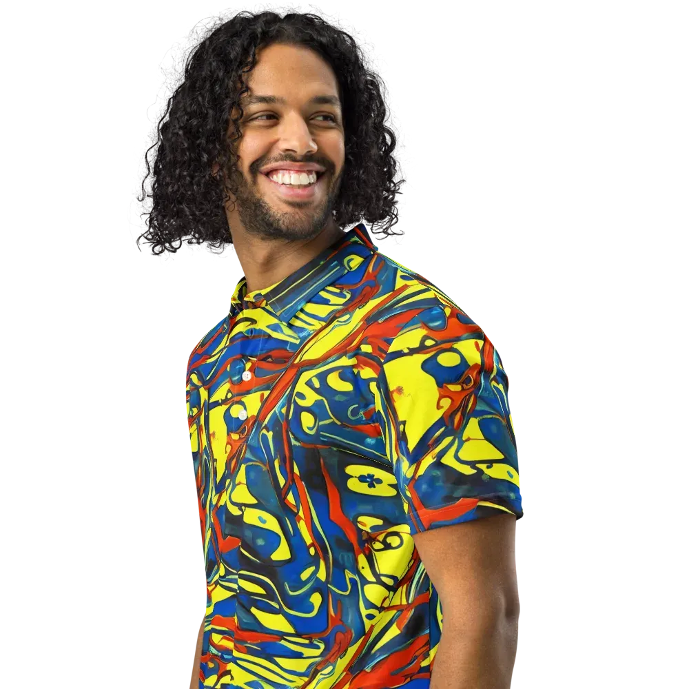 Cyberflow Circuit on Men's Slim Fit Polo Shirt — Left Front