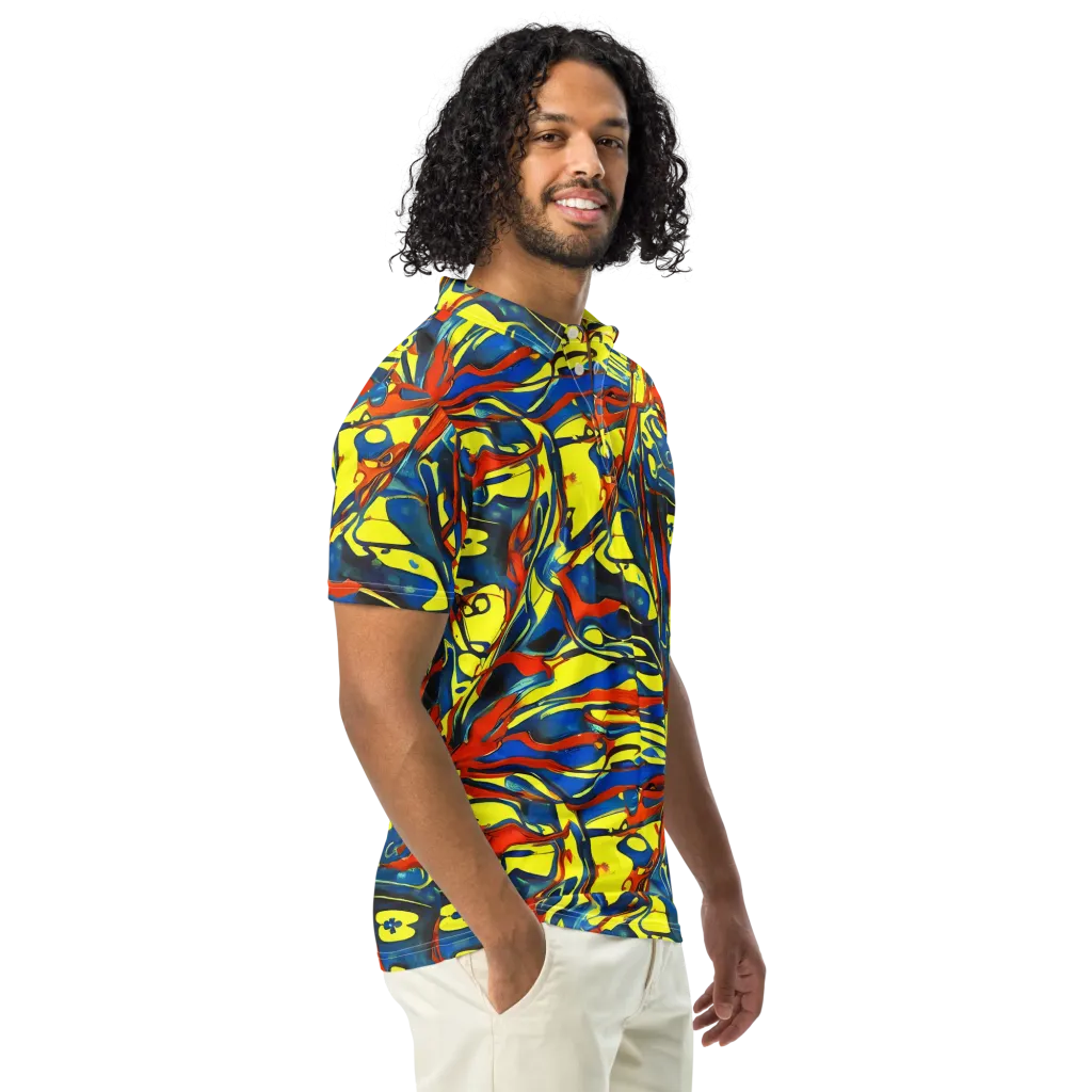 Cyberflow Circuit on Men's Slim Fit Polo Shirt — Right Front
