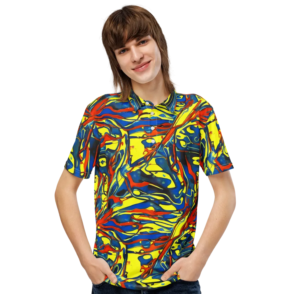 Cyberflow Circuit on Men's Slim Fit Polo Shirt — Front