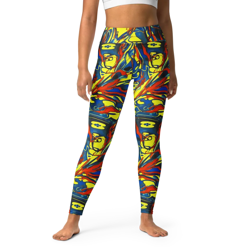 Cyberflow Circuit on Yoga Leggings — Front