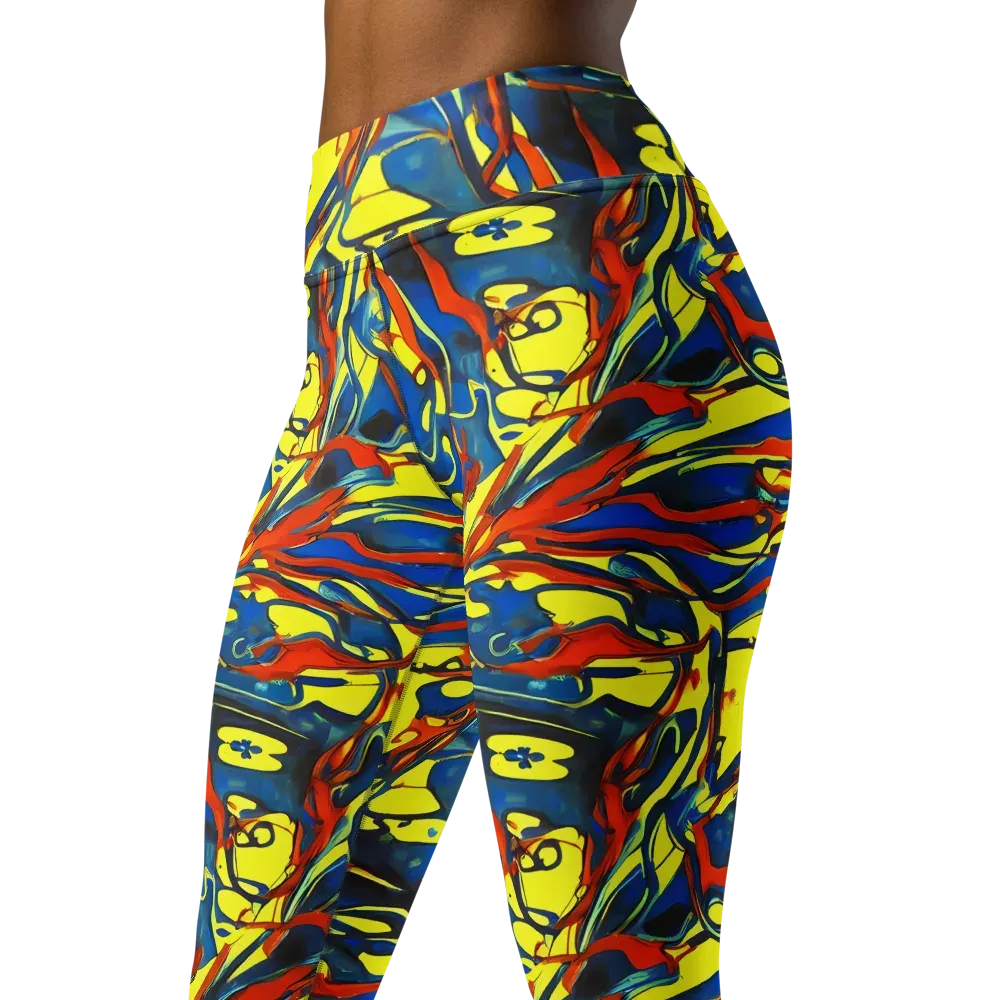 Cyberflow Circuit on Yoga Leggings — Left Front