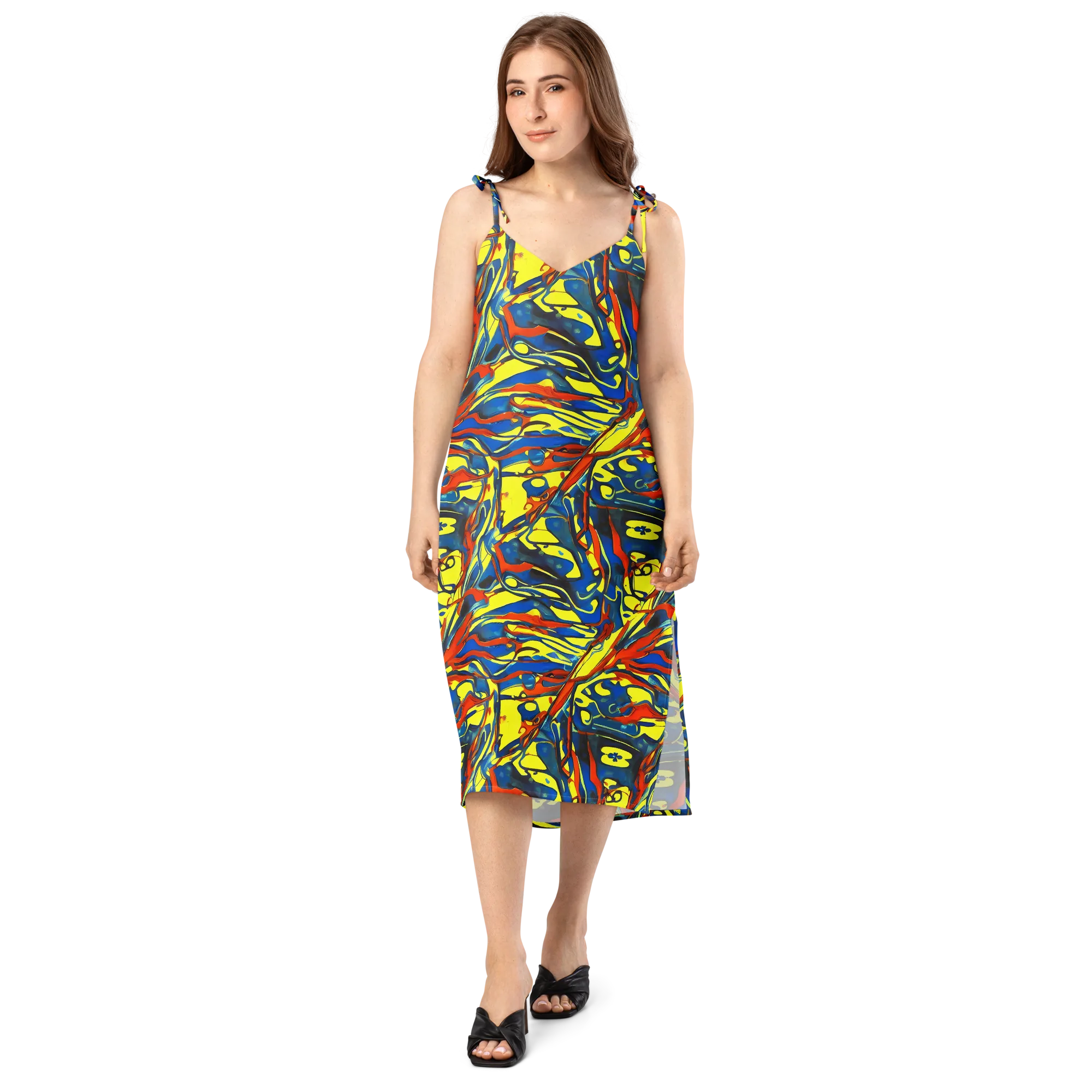 Cyberflow Circuit on Slip Dress — Front