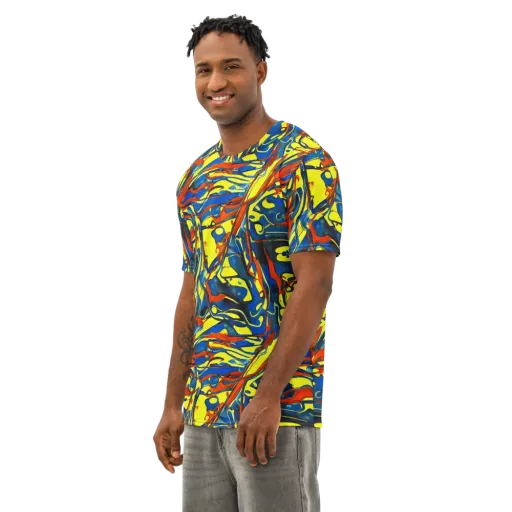 Cyberflow Circuit on a Men's Cotton Crew Neck T-Shirt
